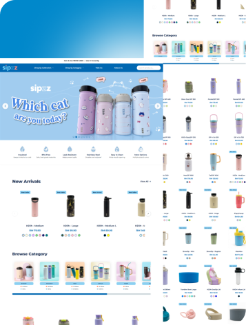 sipzz insulated bottles and tumblers ecommerce store